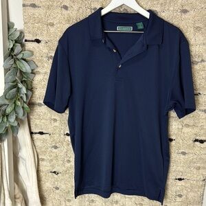 Cubavera  mens Blue subtle stripe collared Polo Shirt size L